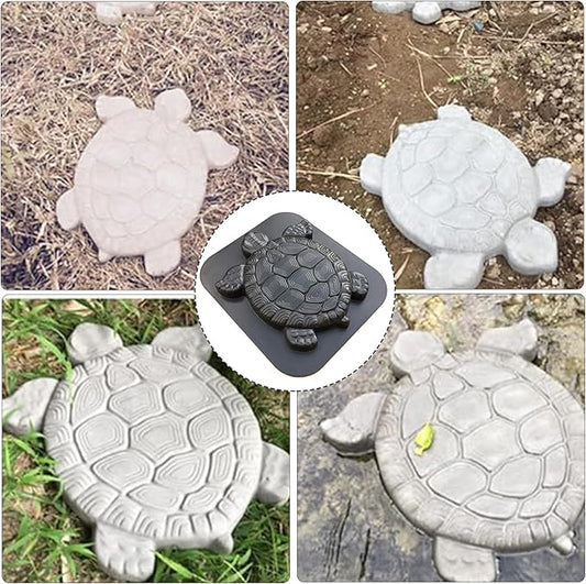 Concrete Molds DIY Unique Turtle Shape Stepping Stone Molds Reusable Personalized Garden Decor Tortoise Pavement Mold for Crafting Statue, Pathway, Stepping Stones