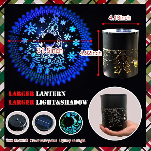 Easter Decorations Christmas Solar Lantern Color Changing Tree Theme Solar Lights - Metal Deck Step Ground Path Wall Fence Lights for Garden Patio Walkway Backyard Yard Decor - Easter Gifts for Women.