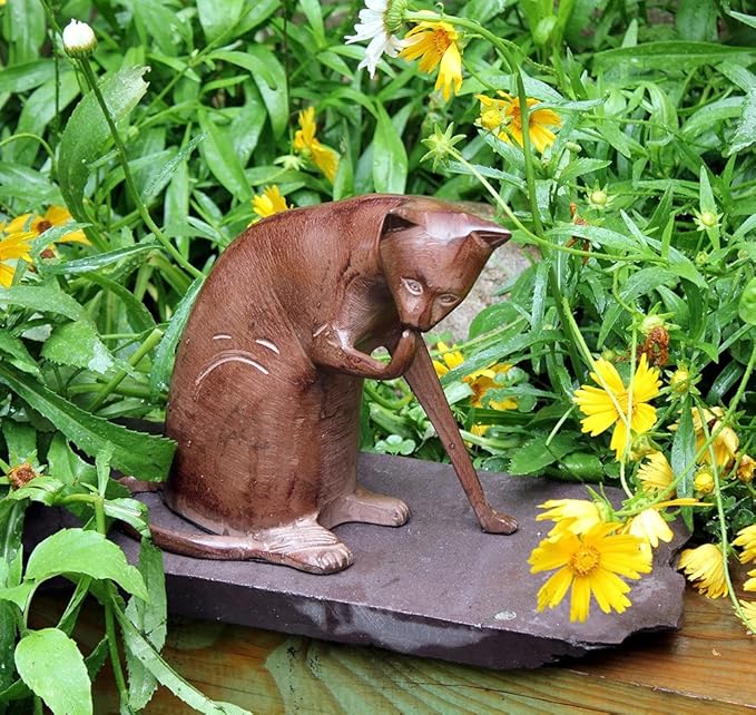 Achla Designs Coy Cat, Garden Animal Statue