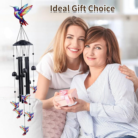 Hummingbird Wind Chimes for Outside, 35" Memorial Wind Chimes for Loss of Loved One, Sympathy Bereavement Gift for Mother Father Husband