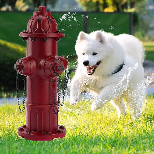 Realistic Resin Fire Hydrant Statue for Potty Training Dogs - Dog Fire Hydrant Pee Post, Weather-Resistant Garden Decor,Outdoor Garden & Lawn Ornament(Suitable for Any Size Dog;21In;Retro Red)
