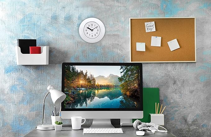 Impecca Waterproof Clock 5.5“ Non-Ticking Quartz Movement Indoor & Outdoor Clock for Shower, Wall, Desk, Pool, Patio, Kitchen, Bathroom, Washroom (Hanging Rope Included) White