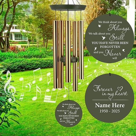ASTARIN Personalized Memorial Wind Chimes, 30inch/36inch Memorial Wind Chimes, Custom Sympathy Gifts in Loving Memory of Dad/Mom, Condolences Wind Chime for Loss of Loved Ones(Produced in USA)