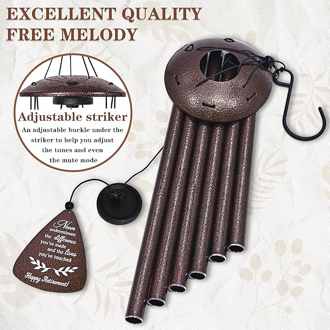 Retirement Gift for Woman Men, 32" Wind Chimes Retired Gifts, 2026 Happy Retirement Gifts for Women Coworker Colleague Boss Teachers Nurses Friends, Going Away Gift Ideas Retirement Decorations