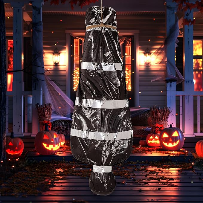JOYIN 5ft Hanging Corpse Dead Victim Props Scary Inflatable Halloween Decorations Outdoor, Creepy Body Haunted House Decor Props for Indoor Lawn Yard Party Garden