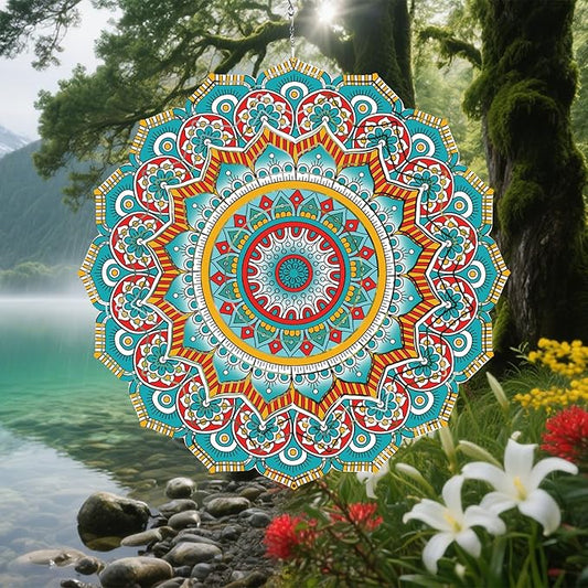 Mandala Gifts for Mom, Moms Wind Spinners, Mother's Day Best Gift for Mom, Mother Birthday Gift from Daughter Son, Love Reminder Gifts for Mother's Day, Garden Decor Gifts for Outside, Patio, 12in