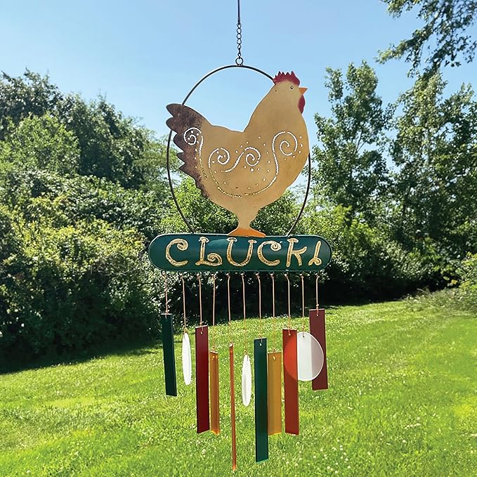 Blue Handworks Chicken Cluck Glass Chime
