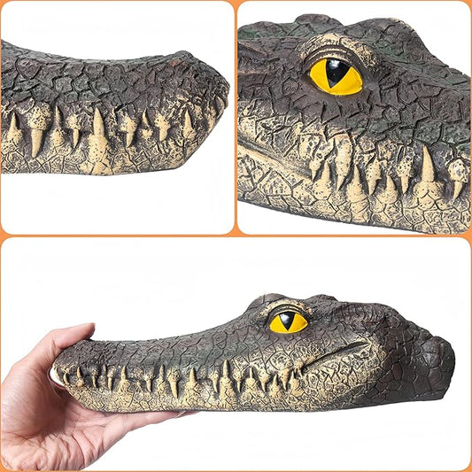 Floating Alligator Head Decoy for Ponds & Pools – Realistic Crocodile Head Garden Decor, Floating Alligator Garden Accent for Pond, Pool, and Yard Decoration