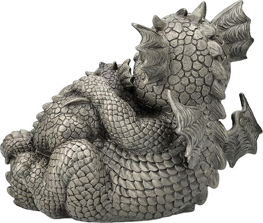 Pacific Giftware PT Garden Dragon Family Mother and Baby Dragon Garden Display Decorative Accent Sculpture Stone Finish 10 Inch Tall