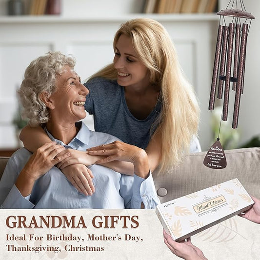 Mothers Day Gifts for Grandma, 32" Bronze Wind Chimes Grandma Gifts, Best Nana Ever Gift for Mothers Day Birthday Christmas, Gift for Grandmother Granny Grammy from Grandkids, Home Decor