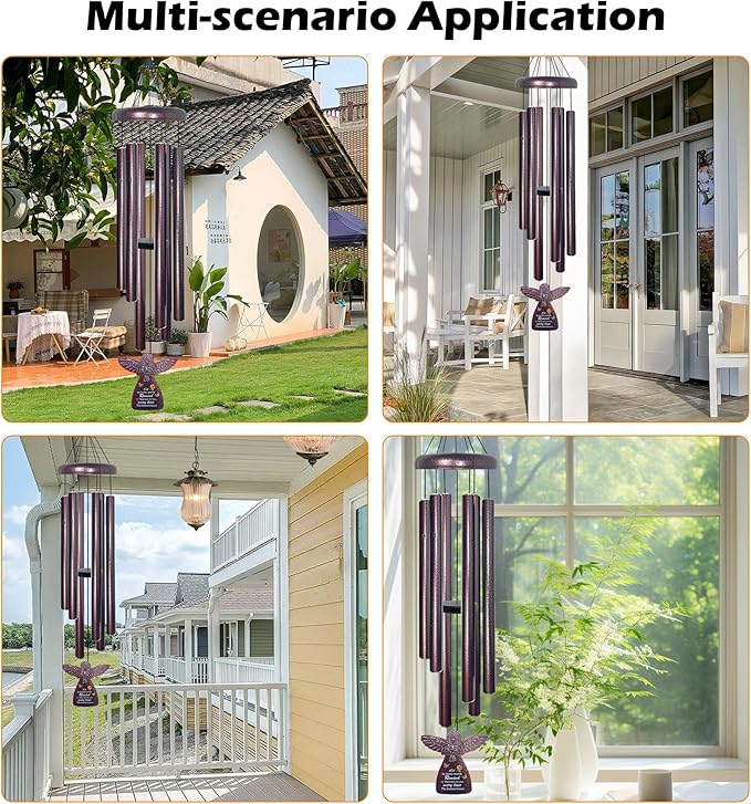 60th Birthday Gifts for Women - 32" Angel Aluminum Wind Chimes for Outside with Harmony Tone, Unique Wind Chimes for Garden, Patios and Backyard Decor, Memorable 60th Birthday Decorations