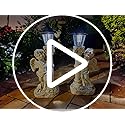Solar Angel Statue with Pillar - 19.7" Outdoor Garden Décor