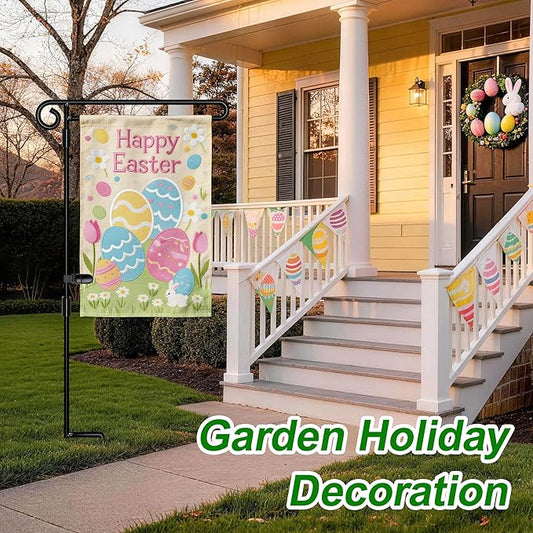 HOOSUN Garden Flag Stand Holder,Yard Flag Holder For Small Flags 12 x 18,Yard Sign Garden Flags Stake For Outside,Small Metal Garden Flag Pole For Yard With Tiger Clip