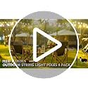 FEED GARDEN String Light Poles - 9.8FT Metal, 4 Pack