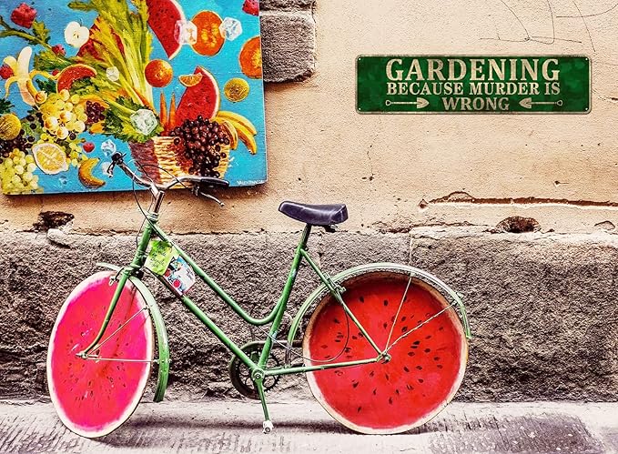 Novelty Wall Décor - Gardening Because Murder is Wrong - Gardening Lover Gift, Gardening Wall Art, Wall Decoration Plaques 4" x 16"