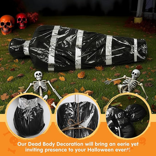 JOYIN 5ft Hanging Corpse Dead Victim Props Scary Inflatable Halloween Decorations Outdoor, Creepy Body Haunted House Decor Props for Indoor Lawn Yard Party Garden