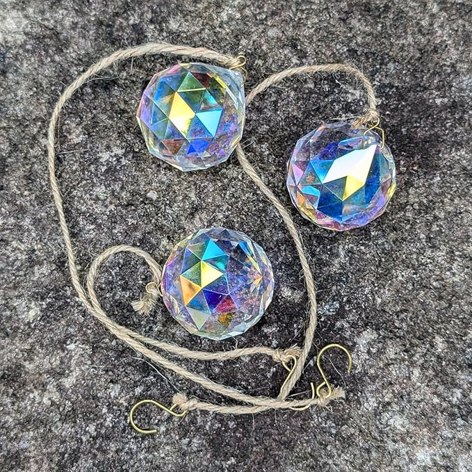 Sun Catchers Hanging Crystals, 40mm AB Crystal Prism Chandelier Ball Suncatchers, Rainbow Maker Window Prisms Suncatcher, Home Decoration