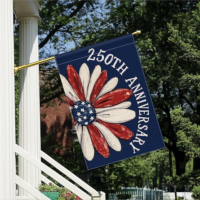 250th Anniversary America Garden Flag, 250 Anniversary USA Flag Patriotic Banner 250 Years of Freedom Yard Sign 4th of July Double-Sided Waterproof 1776-2026 Commemorative Flag 28x40 Inch