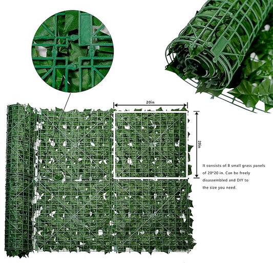 Bybeton 40" x 80" Artificial Ivy Privacy Fence Screen, UV Protected Faux Ivy Vine Leaf Roll, Greenery Wall Panels for Outdoor Patio, Balcony, Garden and Backyard Privacy Decor