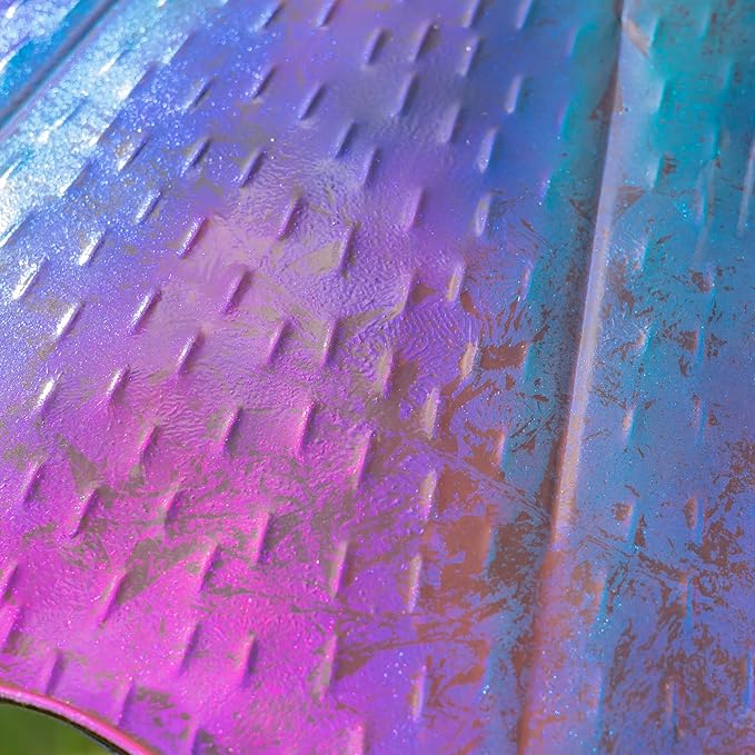 Zaer Ltd. Large Metal Dragon Statue, 89" L x 79" W x 73" H, Powder Coated (Oil-Slick Purple Blue)