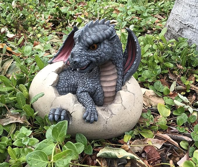 Pacific Giftware Garden Dragon Hatchling Decorative Accent Sculpture Stone Finish 10 Inch Tall