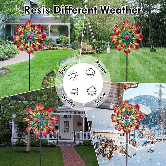 360° Outdoor Wind Spinner 75" Height Large Two-Way Wind Sculpture with Metal Shake for Patio, Lawn, Garden & Yard Decor