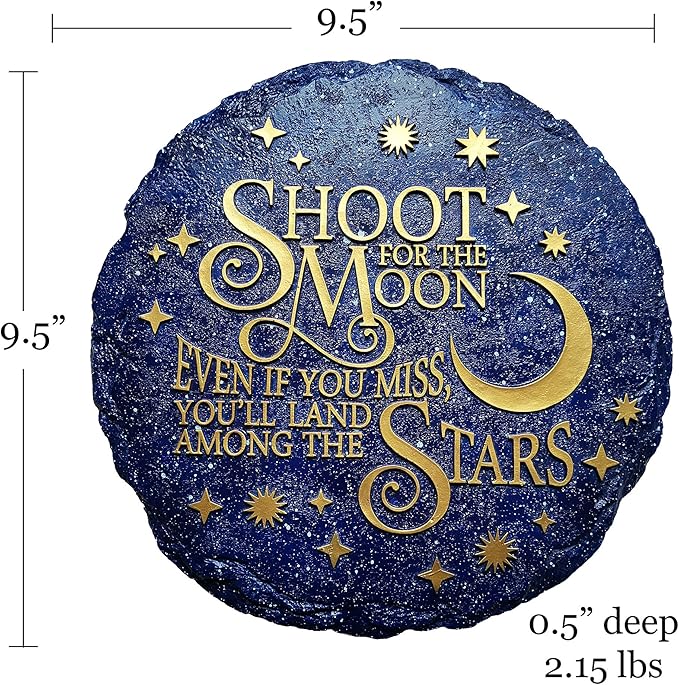 Spoontiques - Garden Décor - Shoot for The Stars Stepping Stone - Decorative Stone for Garden