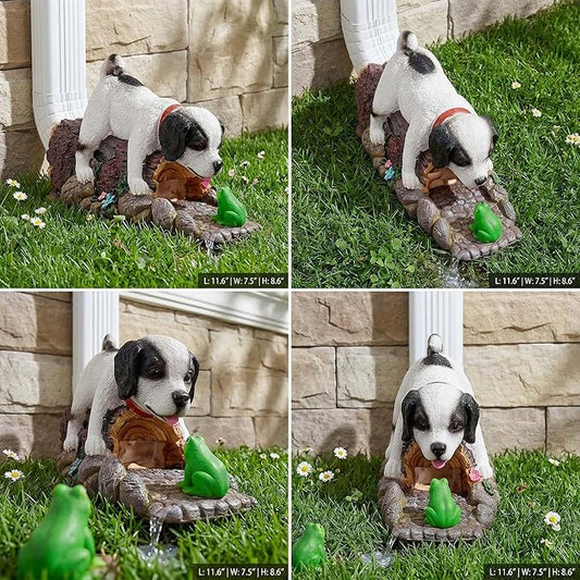 Funny Dog Gutter Downspout Extender Statue, Garden Animal Decor Gutter Extension, Splash Block, Eco-Friendly Resin, Outdoor Decor Sculpture, Gutter Diverter Rain Perfect for 3"x4" Downspout