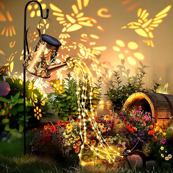 Solar Lights Outdoor Garden Decor, Large Lanterns Watering Can Gardening Gifts for Mom Women Grandma Birthday, Hanging Outdoor Decoration for Yard Porch Patio Backyard (2 Pack)