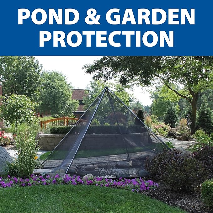 The Pond Guy PondShelter Cover Net, Outdoor Water Garden Enclosure, Mesh Debris Barrier for Leaves, Twigs & Sticks, Protect Koi & Fish from Predators 11' x 16'