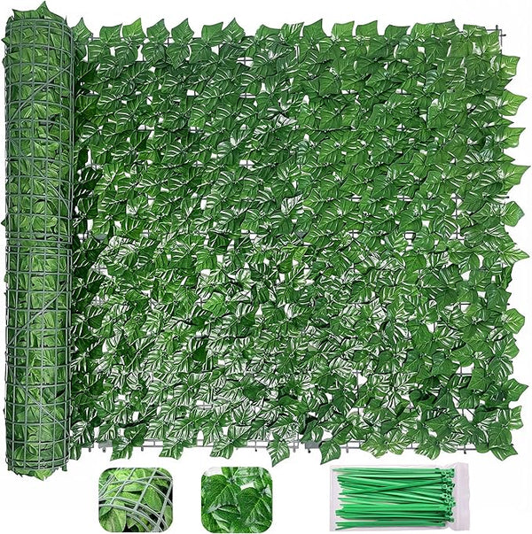 Bybeton Artificial Ivy Privacy Fence Screen - 40" X 120" UV-Anti Fake Leaves Vines - Patio Balcony Privacy, Garden, Backyard Greenery Wall Decor