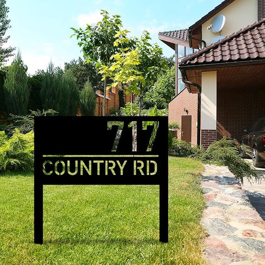 Personalized Modern House Address Number Sign, Custom House Number Garden Stake, Street Name Yard Stake, House Number Sign for Lawn and Patio, Outside Signs, Address Number Gift, New Homeowner Gift