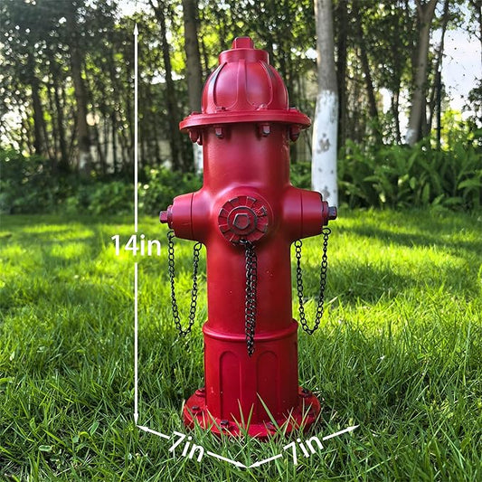 Garden Fire Hydrant Outdoor Statue, Fire Hydrant Puppy Pee Training Post Figurine, Sculpture for Dog to Peed on Yard Decor, Funny Decor Statues for Backyard Patio Lawn Porch (Deep Red)