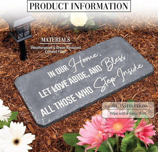 Pavilion Gift Company 25300 Our Home-16" x 7.75" Garden Stone, Gray, White