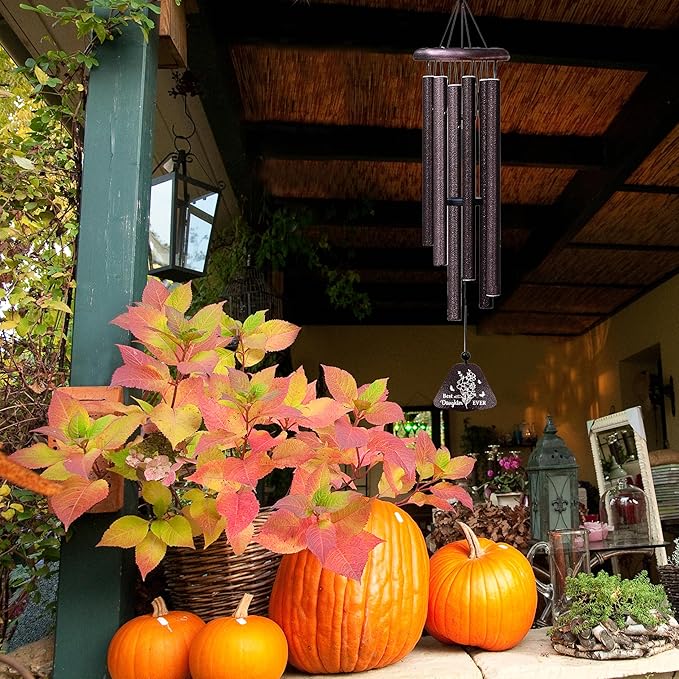 ZANIION Daughter Gift Wind Chime 32", Unique Daughter Gift for Birthday, to My Daughter Present, Christmas, Mother's Day, Wedding, Graduation, B-Day Garden Decoration Wind Bell