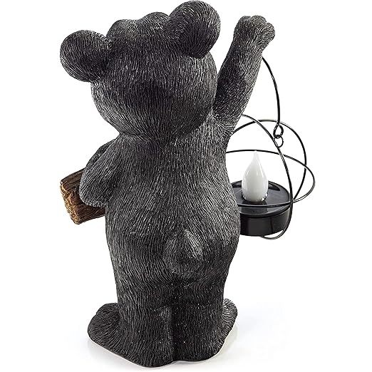 VP Home | Welcome Sign Bear Solar Powered LED - Garden Statue Decor - Outdoor Bear Figurines - Garden Light - Front Yard Decor - Funny Figurine Decor for Outside House, Patio, Yard, and Lawn