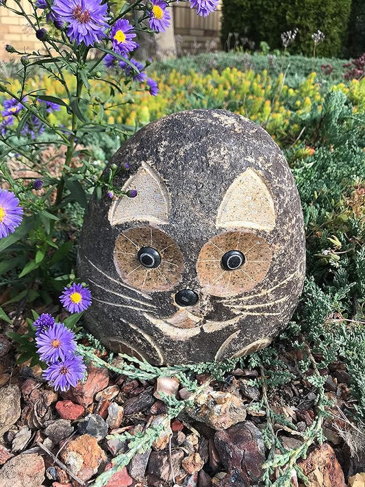 8" Boulder Cat, Stone