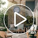 12In Outdoor Clock Green Waterproof Wall Clock with Temperature