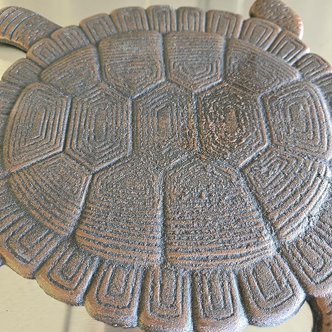 Turtle Stepping Stone Cast Iron Outdoor Yard and Garden Decor Bronze