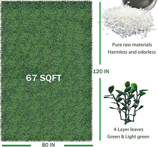 ODTORY Artificial Ivy Privacy Fence Wall Screen: 80X120 in(67 sqft) UV-Anti Faux Boxwood Roll Panels Greenery Backdrop Ivy Vine Leaf Hedges Fence Panels for Indoor Outdoor Green Wall Decor