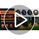 Solar Light Replacement Top - 3.23" Waterproof 4 Pack