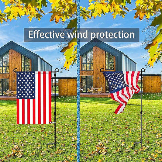 HOOSUN 22 Pack Garden Flags Clips And Stoppers,Clips for Garden Flag Holders,Rubber Stoppers Yard Flag Holder Clip for Small Flags,Garden Flag Stand Accessories