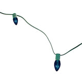 LED String Light C7 Bulbs - Clear Glass, Blue Ceramic