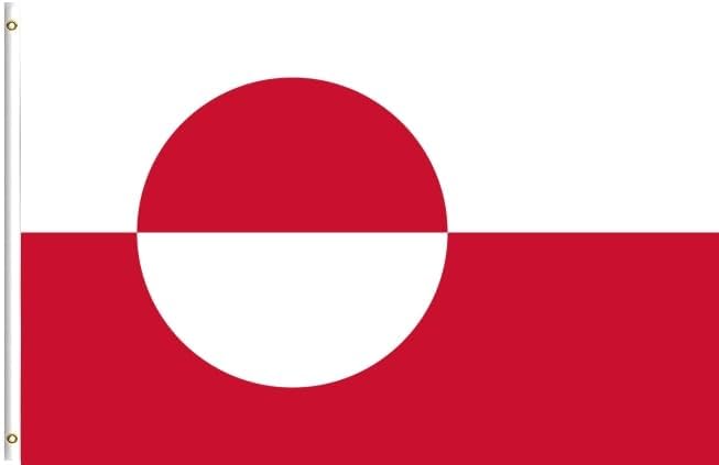 Greenland Flags, 3X5FT,Denmark Greenlander National Flag, Double Stitched with Brass Grommets, For Room Teen Cool Tapestry For Dorm Wall Decor For Porch, Indoor Outdoor Flags, Gifts (1PLY, 3X5)