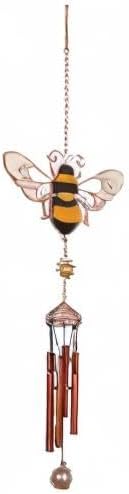 Carson Mini Bumblebee Wireworks Fun Chime - Outdoor Garden Yellow Bee Windchime
