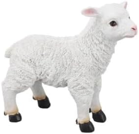 Jerliflyer 1Pcs Lamb Garden Statue,Sheep Hand Made Lifelike Garden Sculpture for Indoor Outdoor Decoration(Small Standing Posture