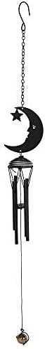 Pacific Trading Black Crescent Moon Metal Windchime Outdoor Wind Chime 18.9 Inch
