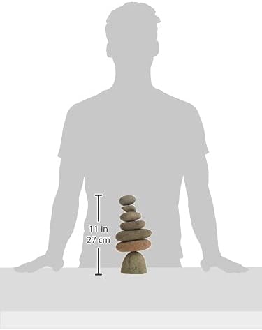 Ancient Graffiti Large 7-Stone Natural River Stone Cairn, 11 inches
