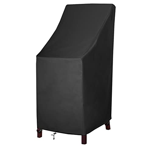 Stackable Patio Chair Covers, High Back Outdoor Chair Covers, 600D Heavy Duty Waterproof Lawn Outside Barstool Furniture Covers,Fits for 4-6 Stackable Dining Chairs,27"W x 27"D x 49"H,1 Pack