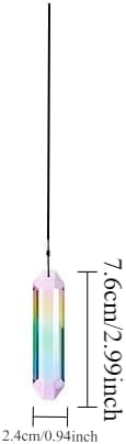 1 Pcs Crystal Prisms Sun Catchers for Window Hanging Decor Garden Wind Chimes Rainbow Photography Props Christmas Tree Handmade Prism Garden DIY(7 Colors Mixed Pack) (1 Rainbow Colors)